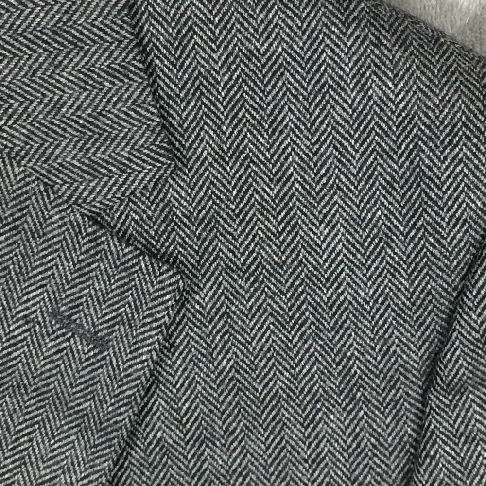 Loro Piana Sport Coat Blazer Mens Wool Cashmere Herringbone Grey 46 S - Picture 5 of 16